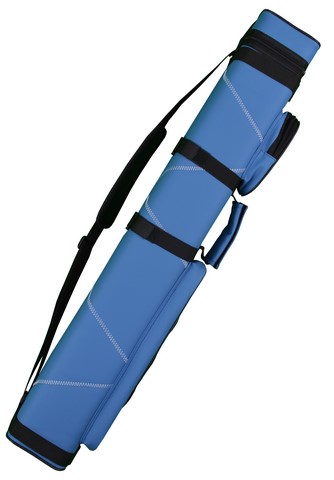 3X6 Hard Pool Cue - Billiard Stick Carrying Case Blue With White Stitch Design